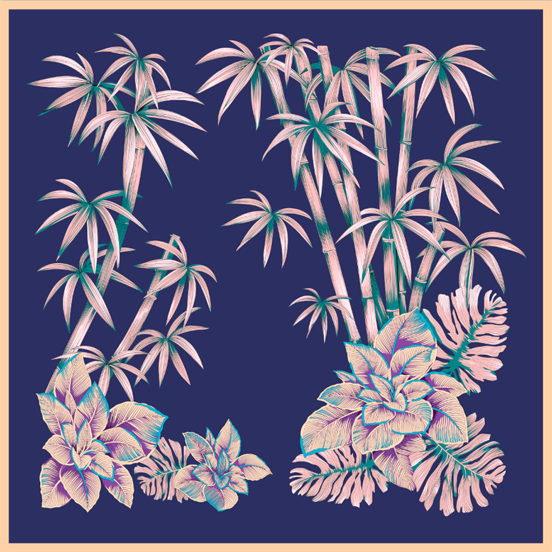 Oscar Rossa 100% Silk Scarf with Hand-Rolled Edges, approximate 34"x34" to 35"x35" Large Square Printed Mulberry Silk Twill Scarf - OSCAR ROSSA