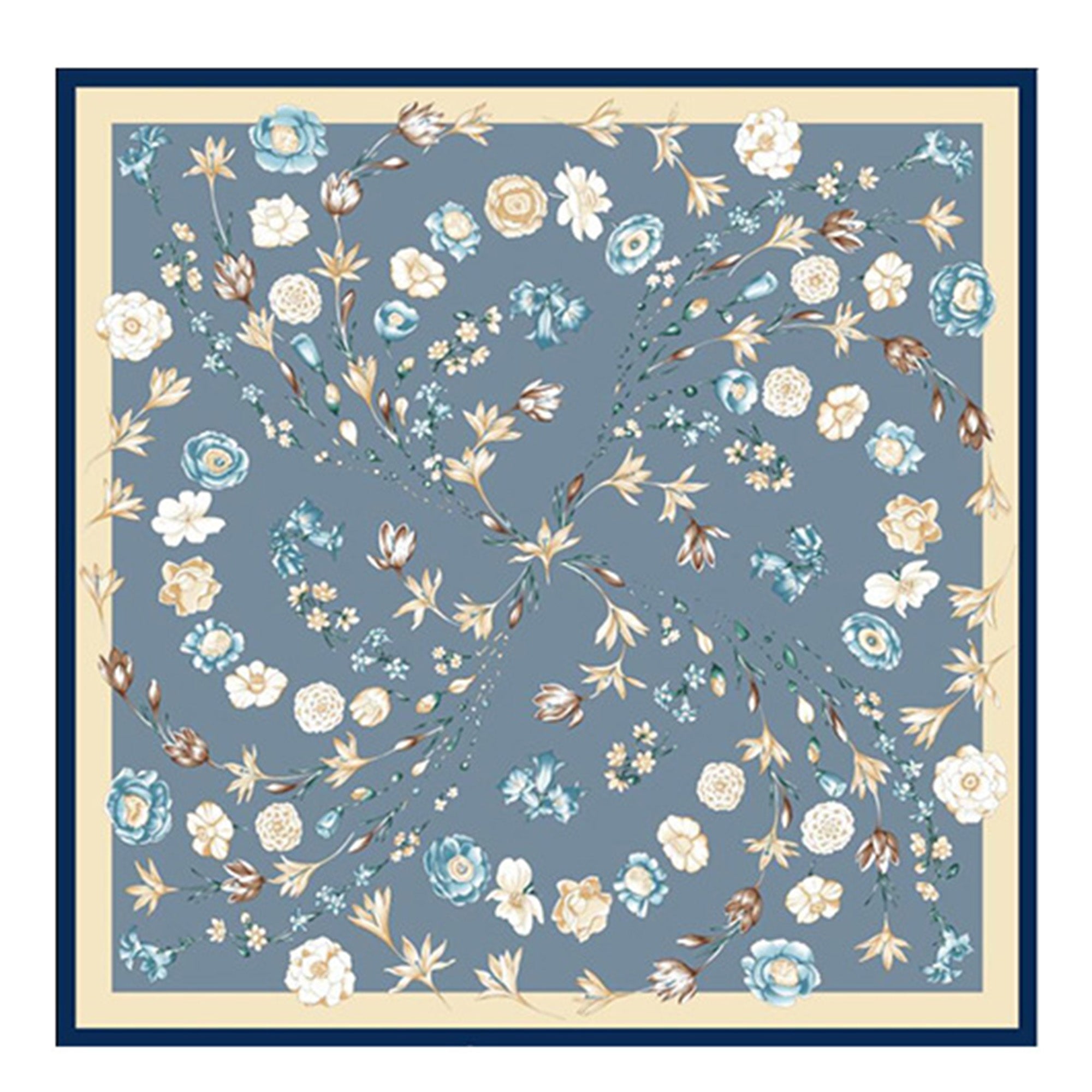 Oscar Rossa 100% Silk Scarf with Hand-Rolled Edges, approximate 34"x34" to 35"x35" Large Square Printed Mulberry Silk Twill Scarf - OSCAR ROSSA