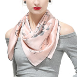 Hand-Rolled Oscar Rossa 100% Silk Scarf, approximate 35"x35" Large Square Printed Silk Charmeuse Scarf - OSCAR ROSSA