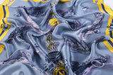 Hand-Rolled Oscar Rossa 100% Silk Scarf, approximate 35"x35" Large Square Printed Silk Charmeuse Scarf - OSCAR ROSSA