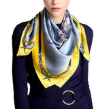 Hand-Rolled Oscar Rossa 100% Silk Scarf, approximate 35"x35" Large Square Printed Silk Charmeuse Scarf - OSCAR ROSSA
