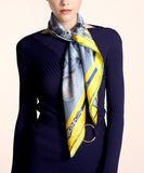 Hand-Rolled Oscar Rossa 100% Silk Scarf, approximate 35"x35" Large Square Printed Silk Charmeuse Scarf - OSCAR ROSSA