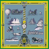 Hand-Rolled Oscar Rossa 100% Silk Scarf, approximate 35"x35" Large Square Printed Silk Charmeuse Scarf - OSCAR ROSSA