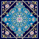 Hand-Rolled Oscar Rossa 100% Silk Scarf, approximate 35"x35" Large Square Printed Silk Charmeuse Scarf - OSCAR ROSSA