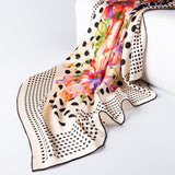 Hand-Rolled Oscar Rossa 100% Silk Scarf, approximate 35"x35" Large Square Printed Silk Charmeuse Scarf - OSCAR ROSSA