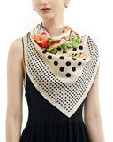 Hand-Rolled Oscar Rossa 100% Silk Scarf, approximate 35"x35" Large Square Printed Silk Charmeuse Scarf - OSCAR ROSSA