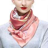Hand-Rolled Oscar Rossa 100% Silk Scarf, approximate 35"x35" Large Square Printed Silk Charmeuse Scarf - OSCAR ROSSA