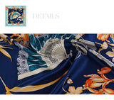 Hand-Rolled Oscar Rossa 100% Silk Scarf, approximate 35"x35" Large Square Printed Silk Charmeuse Scarf - OSCAR ROSSA