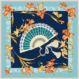 Hand-Rolled Oscar Rossa 100% Silk Scarf, approximate 35"x35" Large Square Printed Silk Charmeuse Scarf - OSCAR ROSSA