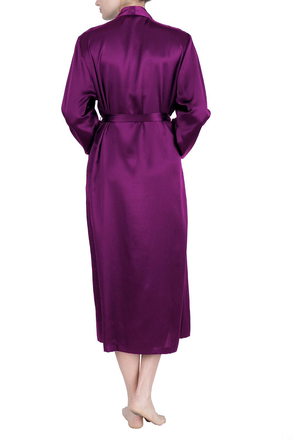Women's Silk Sleepwear 100% Silk Long Robe - OSCAR ROSSA