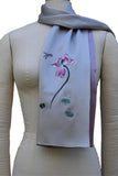 Oscar Rossa Exquisite Hand Embroidery Double Layer 100% Silk Charmeuse Scarf