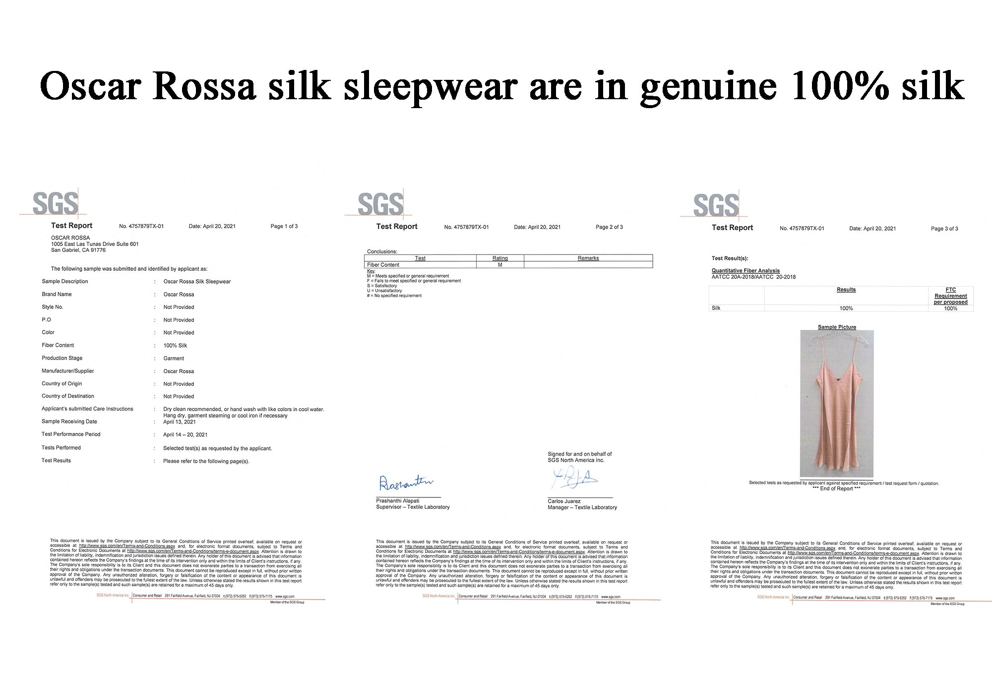 Women's 100% Silk Nightgown with Hand Crocheted Neck and Cuff - OSCAR ROSSA