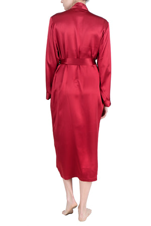 Women's Silk Sleepwear 100% Silk Long Robe -OSCAR ROSSA
