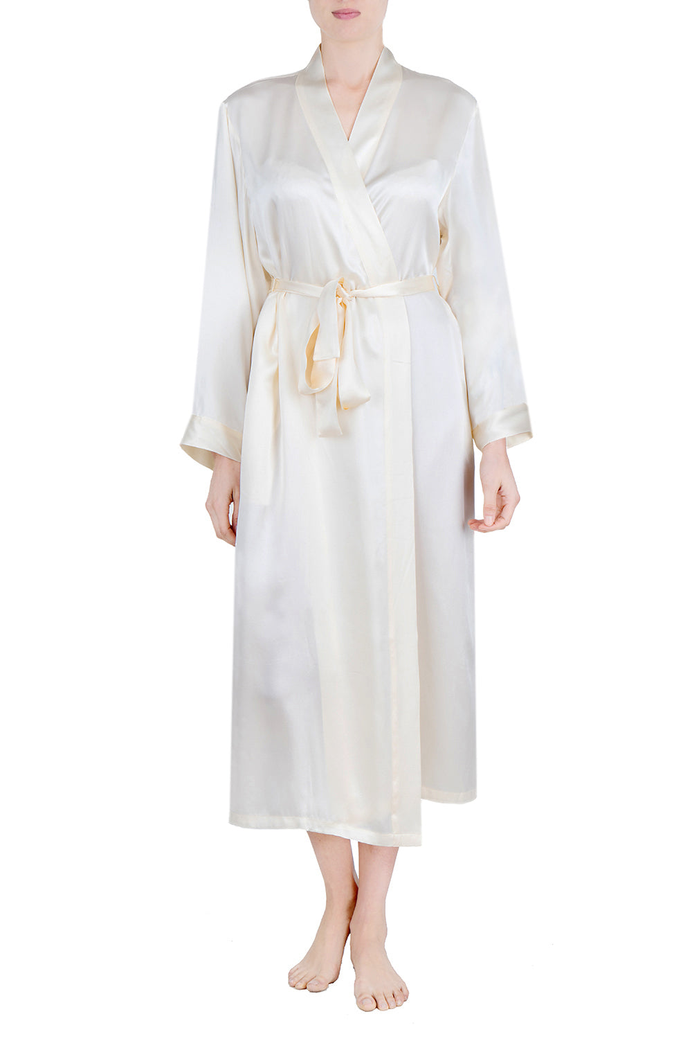 Women's Silk Sleepwear 100% Silk Long Robe -OSCAR ROSSA