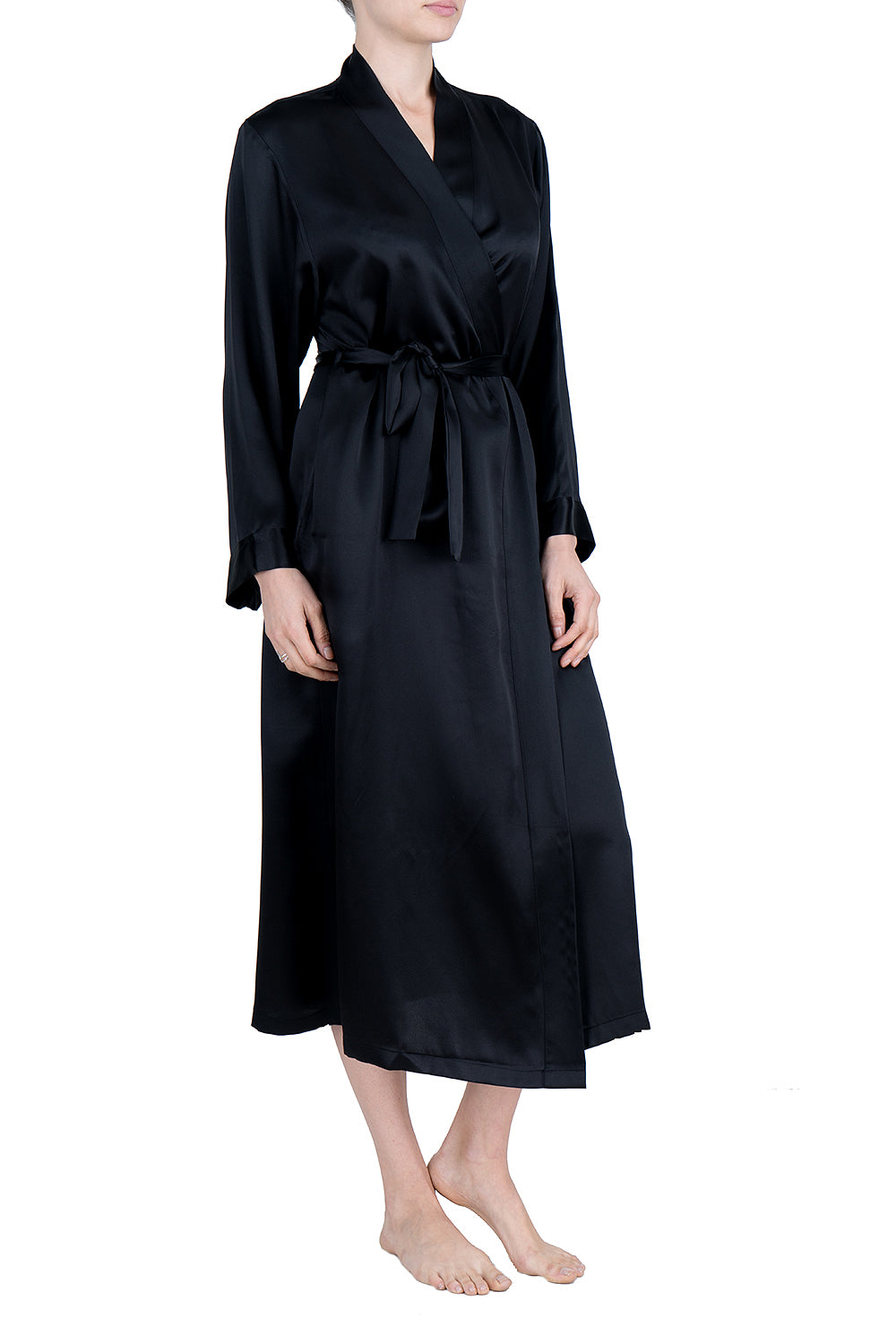 Women's Silk Sleepwear 100% Silk Long Robe -OSCAR ROSSA