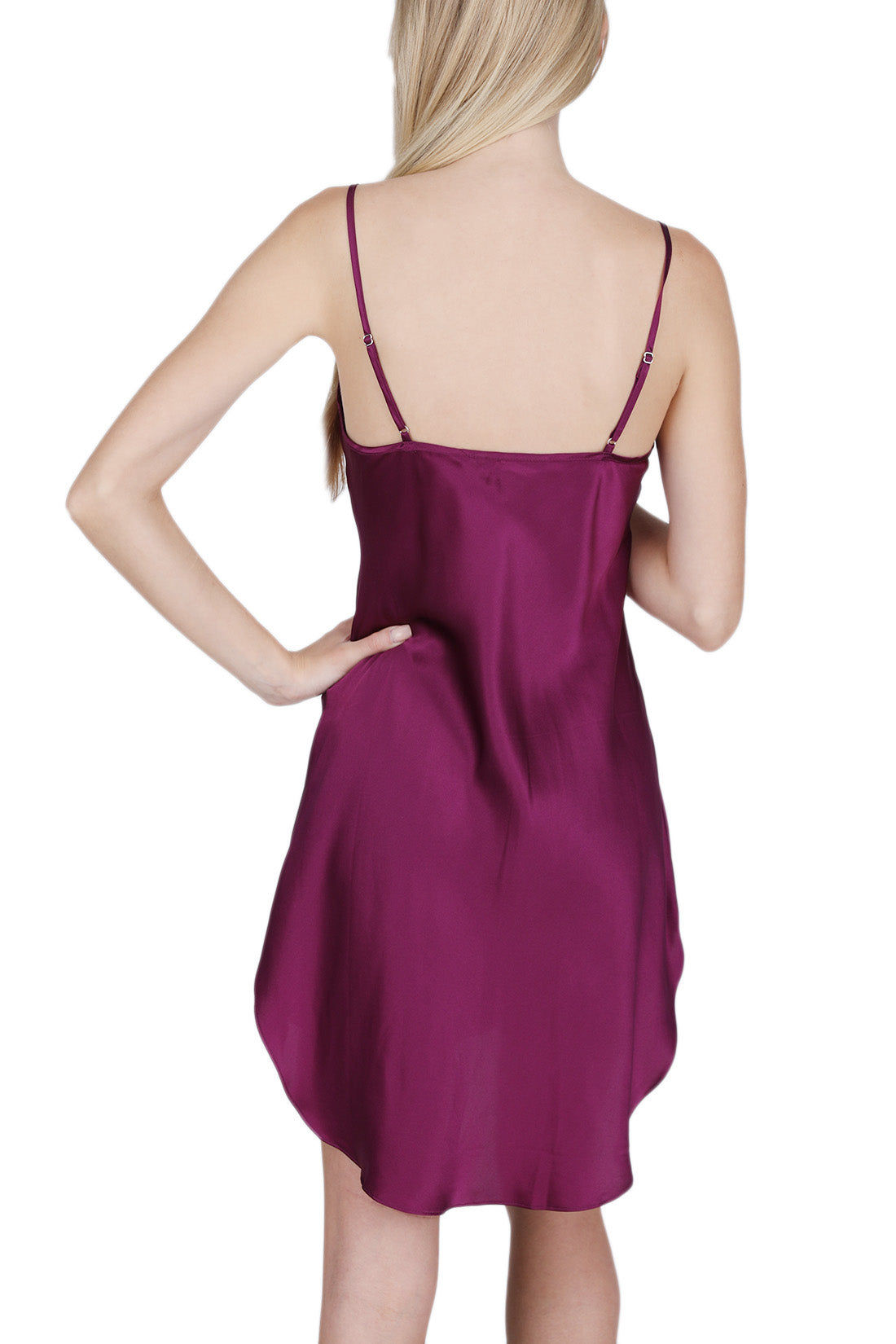 Women's 100% Silk Slip with Shirttail -OSCAR ROSSA