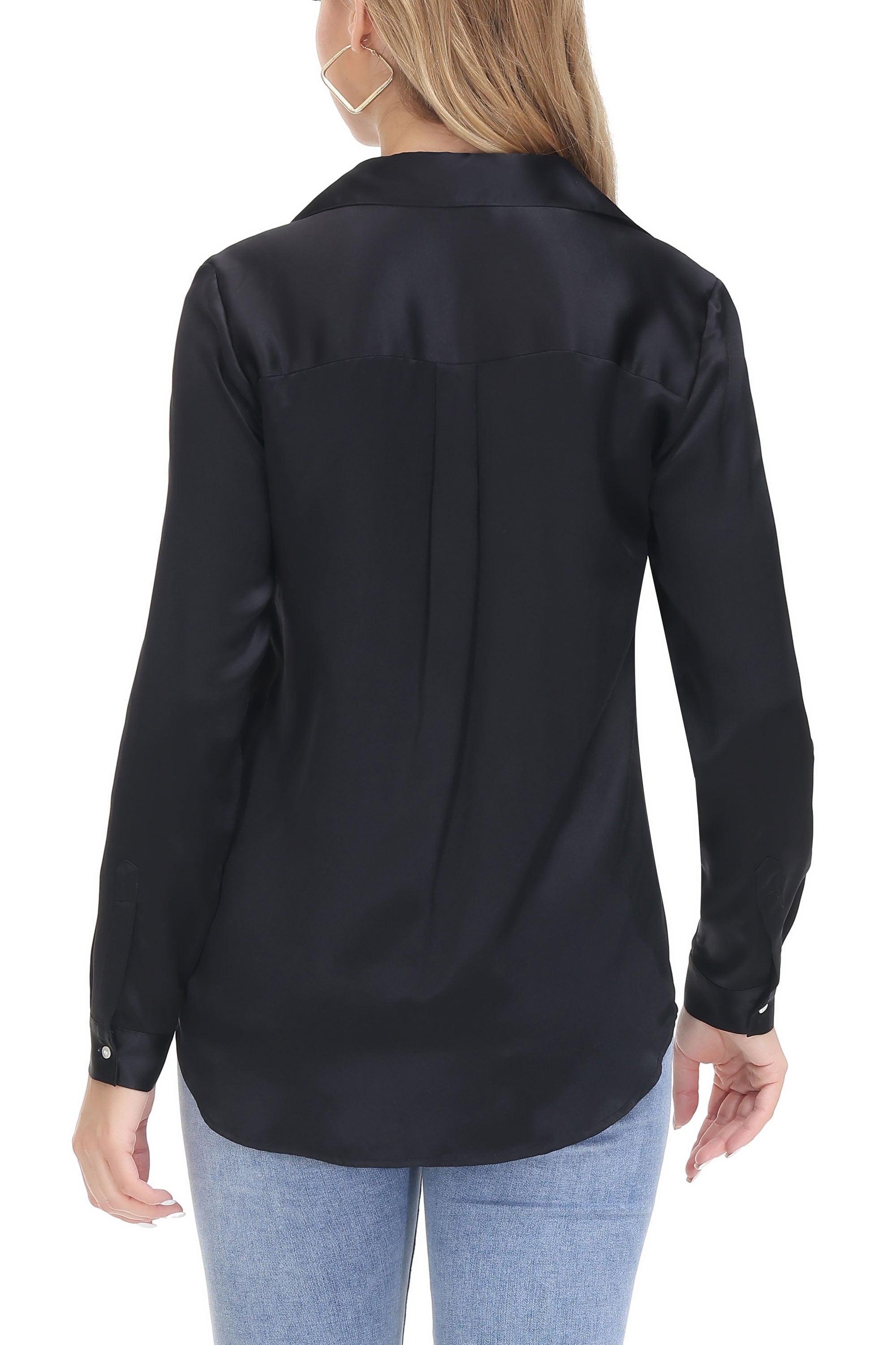 Women's Silk Blouse 100% Silk Long Sleeves Shirt - OSCAR ROSSA