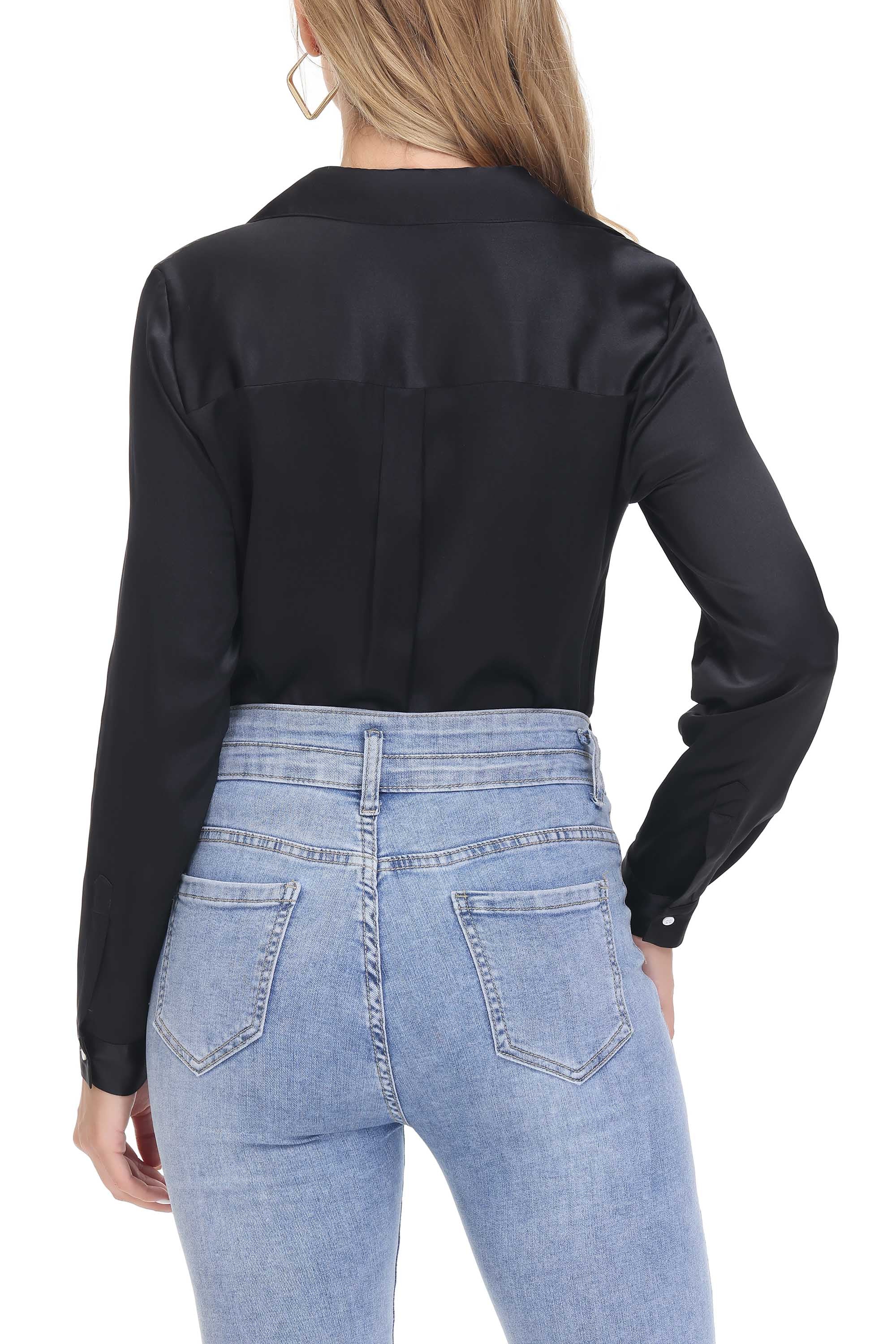 Women's Silk Blouse 100% Silk Long Sleeves Shirt - OSCAR ROSSA