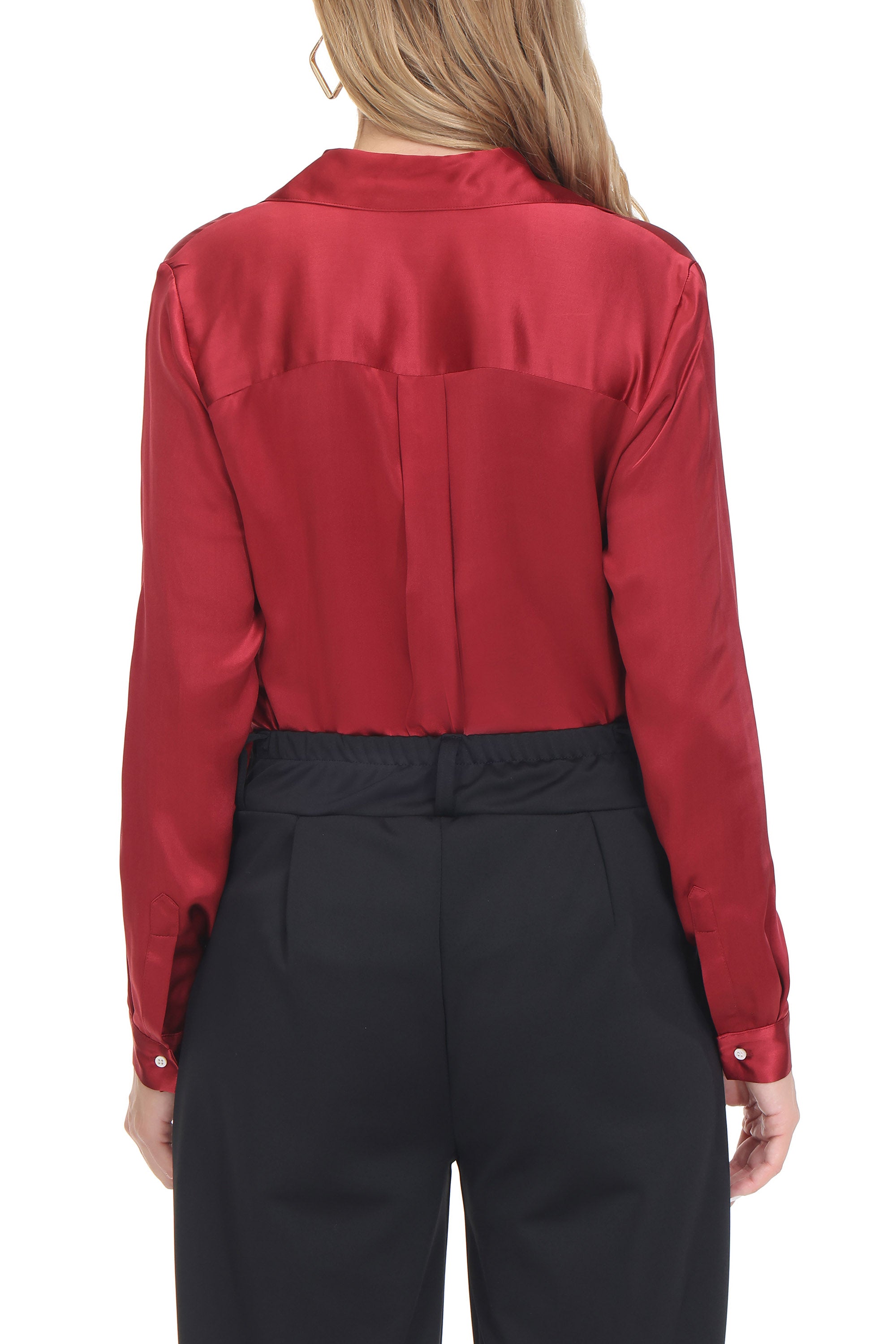 Women's Silk Blouse 100% Silk Long Sleeves Shirt - OSCAR ROSSA