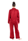 100% Silk Sleepwear Women's Silk Pajamas Set, Burgundy, L