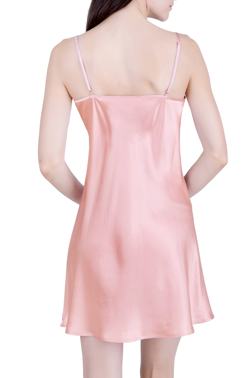 Women's Silk Sleepwear 100% Silk Chemise, Bridal Rose, L