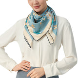 Oscar Rossa 100% Silk Scarf with Hand-Rolled Edges, approximate 34"x34" to 35"x35" Large Square Printed Mulberry Silk Twill Scarf - OSCAR ROSSA