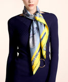 Oscar Rossa 35"x35" Large Square Printed 100% Silk Charmeuse Scarf
