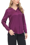 Women's Silk Blouse 100% Silk Long Sleeves Shirt,