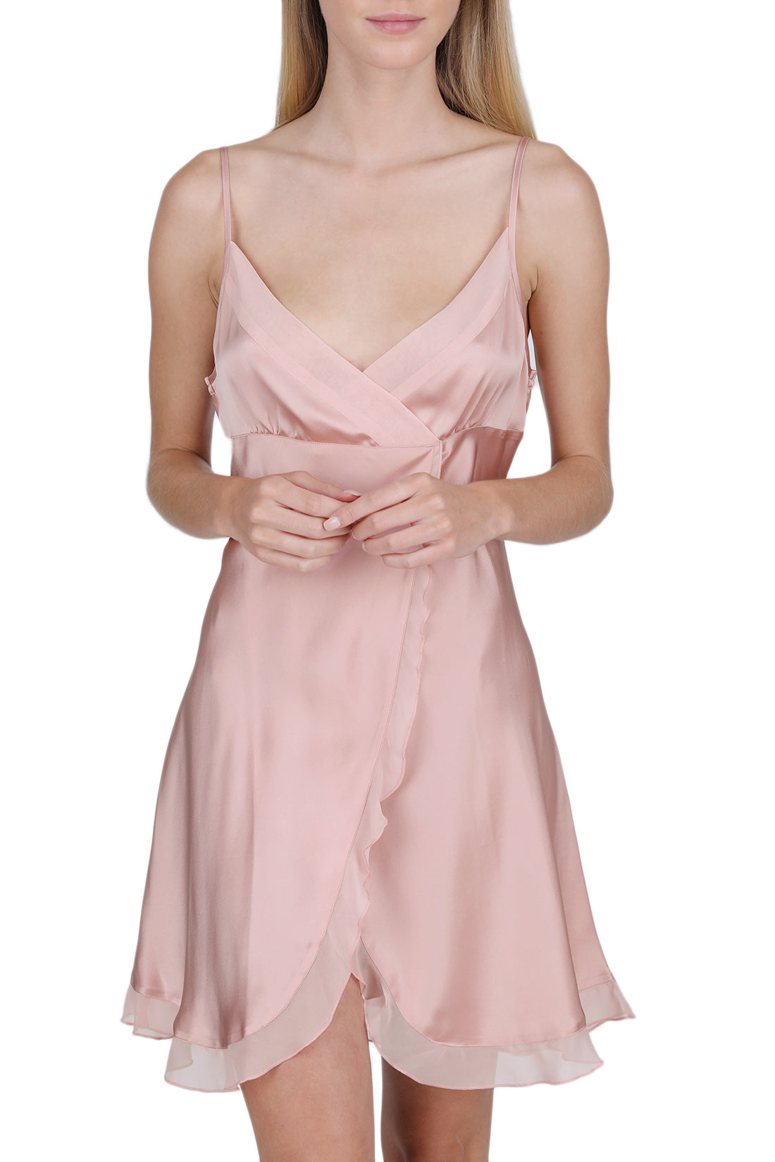Women's 100% Silk Chemise with Sexy Front Slit