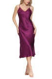 Oscar Rossa Women's Long Silk Nightgown 100% Silk Full Slip Chemise with Charming Lace
