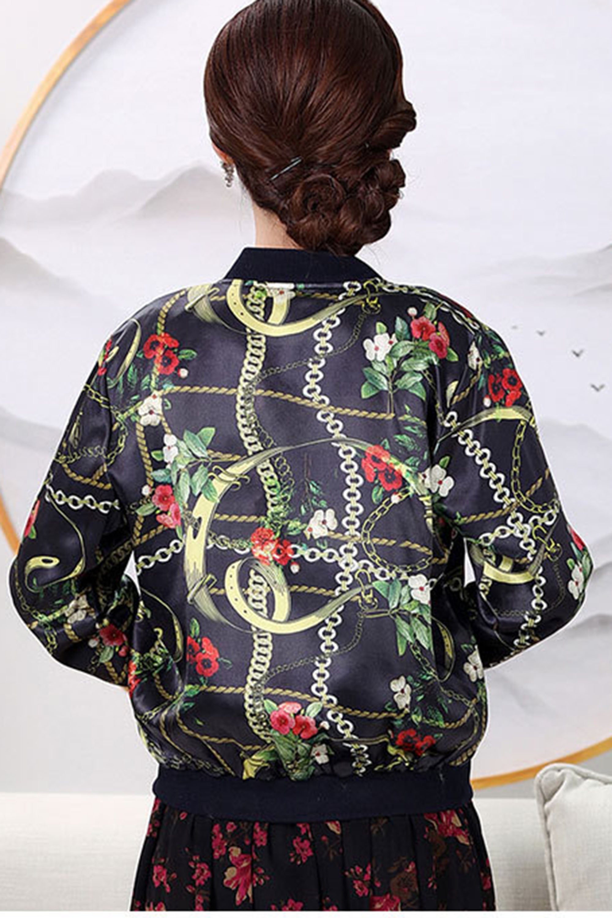 OSCAR ROSSA Digital Printed Silk Jacket