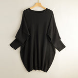 OSCAR ROSSA Mulberry Silk Cashmere Round Neck Batwing Long Sleeves Loose Sweaters