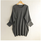 OSCAR ROSSA Mulberry Silk Cashmere Round Neck Batwing Long Sleeves Loose Sweaters