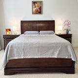 OSCAR ROSSA Mulberry Silk Bed Blanket with Silk Charmeuse Border - OSCAR ROSSA