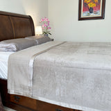 OSCAR ROSSA Mulberry Silk Bed Blanket with Silk Charmeuse Border - OSCAR ROSSA