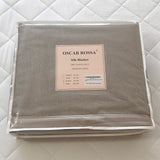 OSCAR ROSSA Mulberry Silk Bed Blanket with Silk Charmeuse Border - OSCAR ROSSA