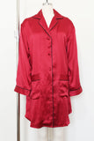 Women's Silk Sleepwear 100% Silk Sleepshirt, LH001, Burgundy, M