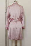 Women's Silk Sleepwear 100% Silk Robe, LH003, Pink, M