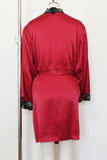 Women's Silk Sleepwear 100% Silk Robe with lace, LH006, M