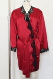 Women's Silk Sleepwear 100% Silk Robe with lace, LH006, M