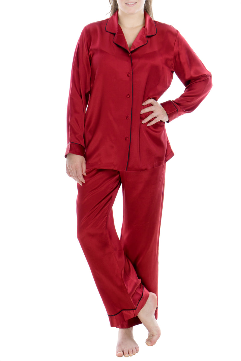 Oscar Rossa Women's Luxury Mulberry Silk Sleepwear 100% Silk Pajamas Set - OSCAR ROSSA