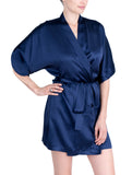Women's Silk Sleepwear 100% Silk Short Robe -OSCAR ROSSA
