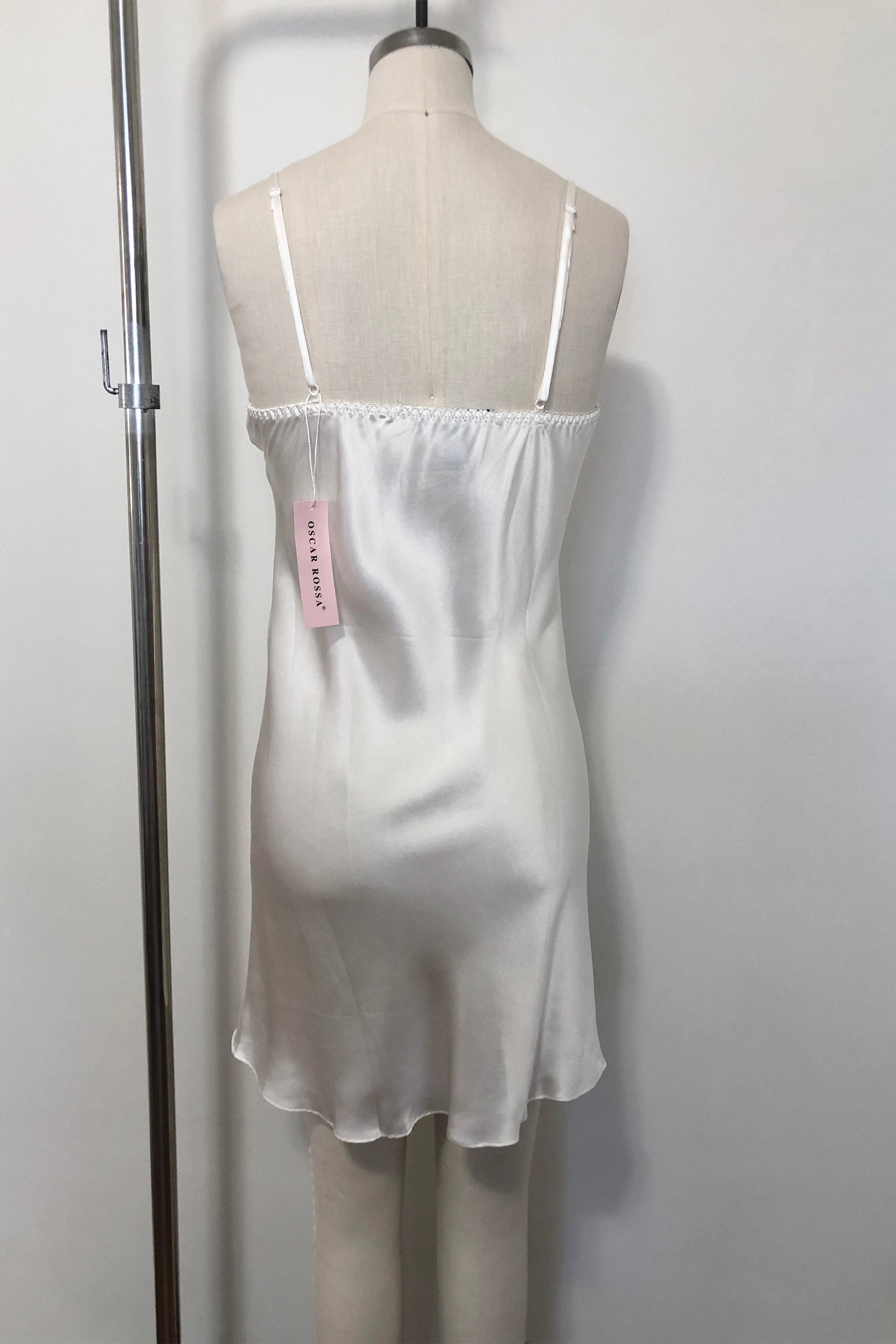 Women's Silk Sleepwear 100% Silk Chemise, White, S