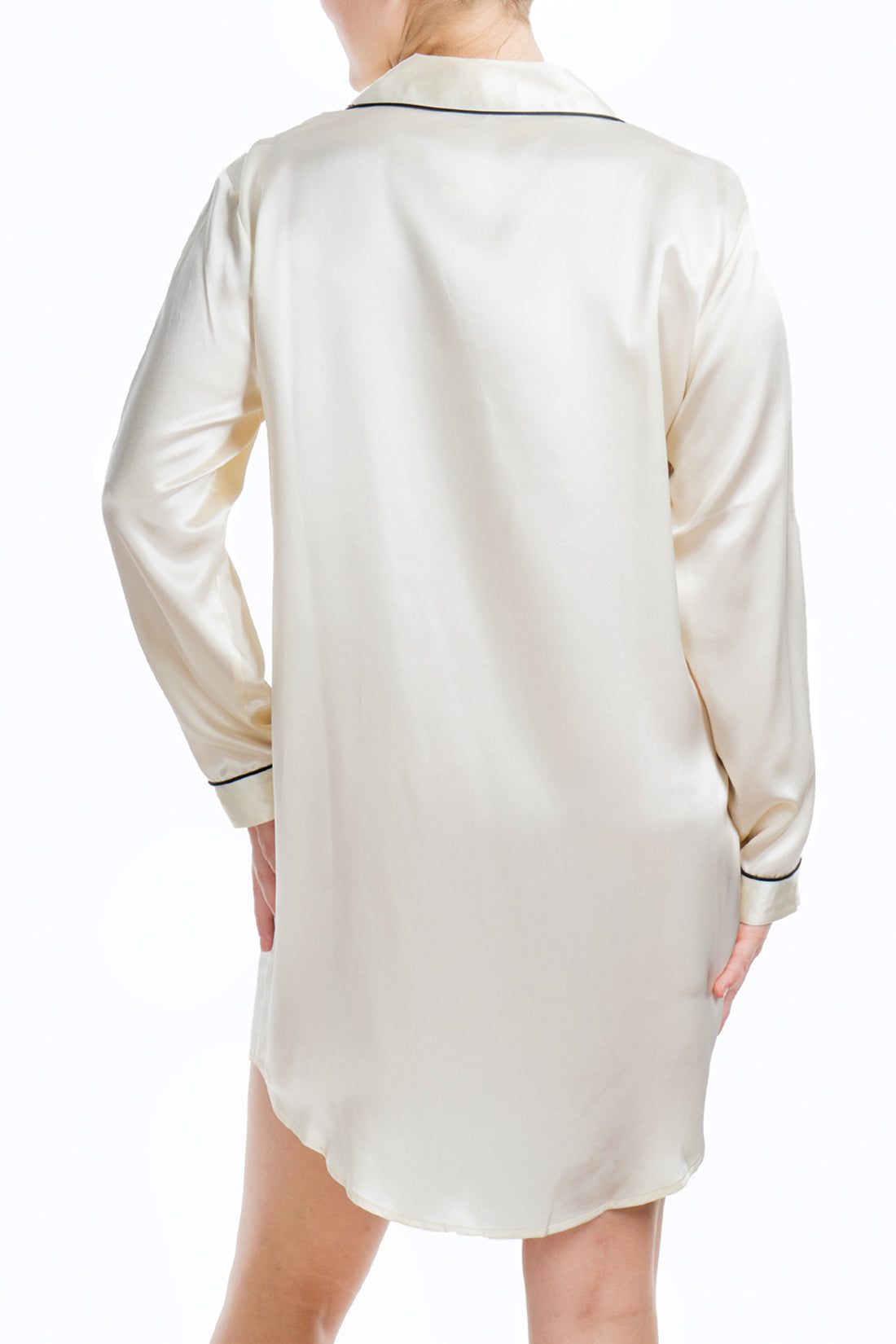 OSCAR ROSSA Women's 100% Silk Nightgown - ¾ Sleeves, Hand Crafted, 19 Momme Mulberry Silk Sleep Dress