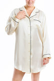 Women's Silk Sleepwear 100% Silk Sleepshirt -OSCAR ROSSA