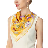 35"x35" Large Square Printed Silk Twill Scarf