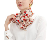 Oscar Rossa 100% Silk Scarf with Hand-Rolled Edges, approximate 34"x34" to 35"x35" Large Square Printed Mulberry Silk Twill Scarf - OSCAR ROSSA