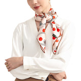 Oscar Rossa 100% Silk Scarf with Hand-Rolled Edges, approximate 34"x34" to 35"x35" Large Square Printed Mulberry Silk Twill Scarf - OSCAR ROSSA