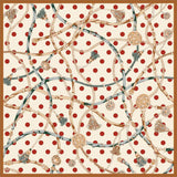 Oscar Rossa 100% Silk Scarf with Hand-Rolled Edges, approximate 34"x34" to 35"x35" Large Square Printed Mulberry Silk Twill Scarf - OSCAR ROSSA