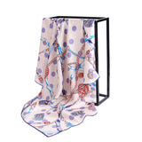 Oscar Rossa 100% Silk Scarf with Hand-Rolled Edges, approximate 34"x34" to 35"x35" Large Square Printed Mulberry Silk Twill Scarf - OSCAR ROSSA